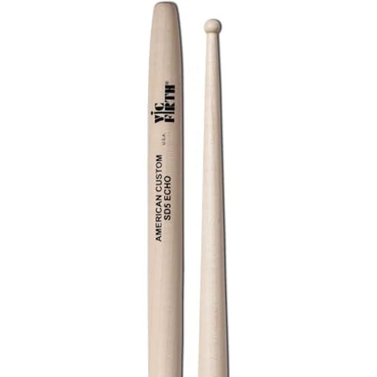 Vic Firth SD5 Echo Maple, Drumsticks aus Ahornholz mit runden Holzköpfen, 400mm Länge, 17mm Durchmesser, leicht und langlebig – Bild 1