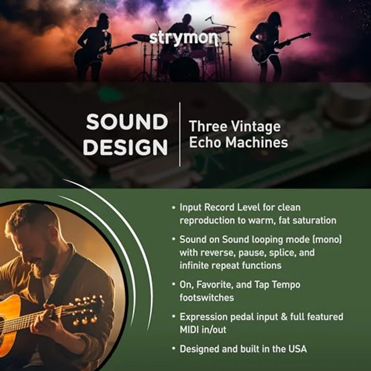 Strymon Volante, Delay-Pedal mit 3 Magnet Delays, Federhall und Looper, True Bypass, Schwarz – Bild 6