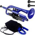 pBone music pCornet Blue, Bb-Kornett aus ABS-Kunststoff, leicht und robust mit abnehmbaren Ventilzügen, blau