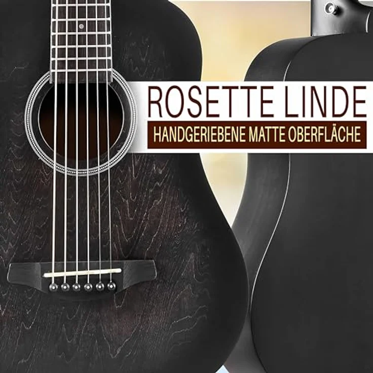 Pyle ½ Akustik Gitarre für Kinder & Anfänger, Konzertgitarre mit Tasche, Tuner & Plektrum, Schwarz, 86 cm, leicht und kompakt – Bild 4