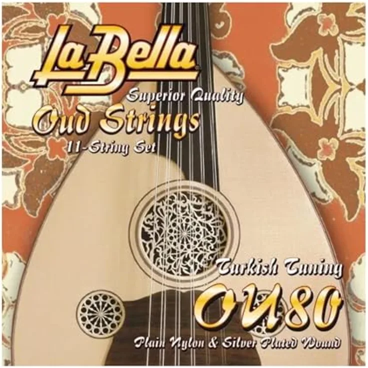 La Bella Arabic Oud Strings, 12-Saiten Set aus Nylon mit Silberbeschichtung, G, D, A, E, B, F#