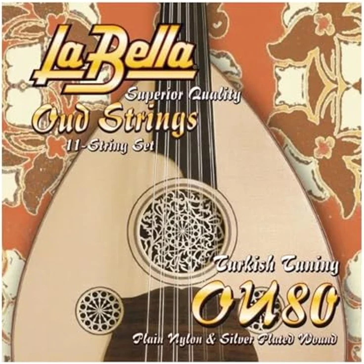 La Bella Arabic Oud Strings, 12-Saiten Set aus Nylon mit Silberbeschichtung, G, D, A, E, B, F# – Bild 1