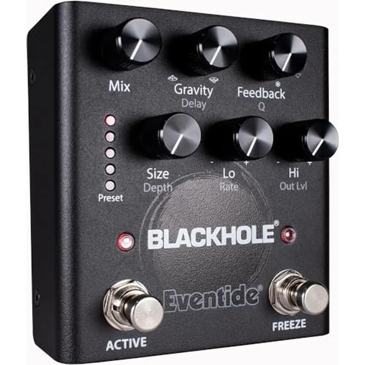Eventide Blackhole Reverb Effectpedal, Gitarren-Effektgerät mit fünf Presets, MIDI-Fähigkeit und einzigartiger Schwerkraftsteuerung, schwarz – Bild 1