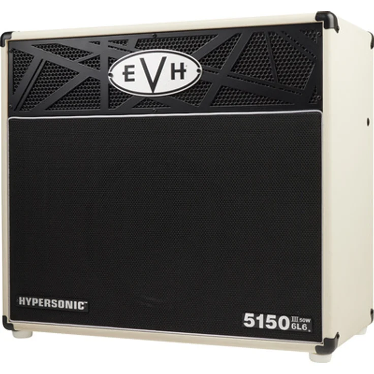 Evh 5150 Hypersonic 1x12 6L6 Combo, 50W Gitarren Combo mit 3 Kanälen, Ivory Finish, inkl. 5-fach Fußschalter