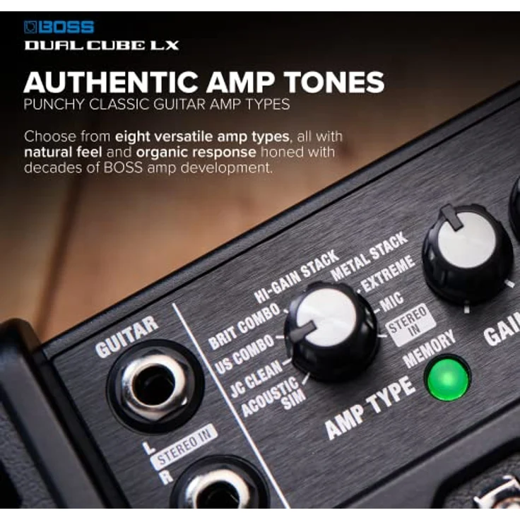 BOSS DUAL Cube LX Gitarrenverstärker, vielseitiger Desktop-Verstärker mit professionellen Sounds und robuster Konstruktion – Bild 4