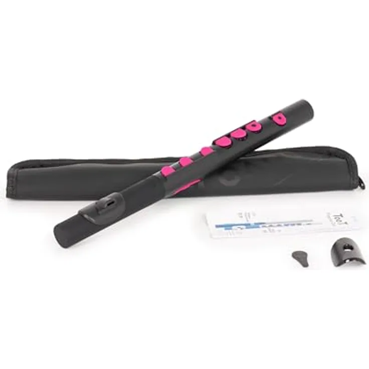 Nuvo TooT 2.0, Querflöte in schwarz-pink mit geradem Kopfstück und Silikonklappen