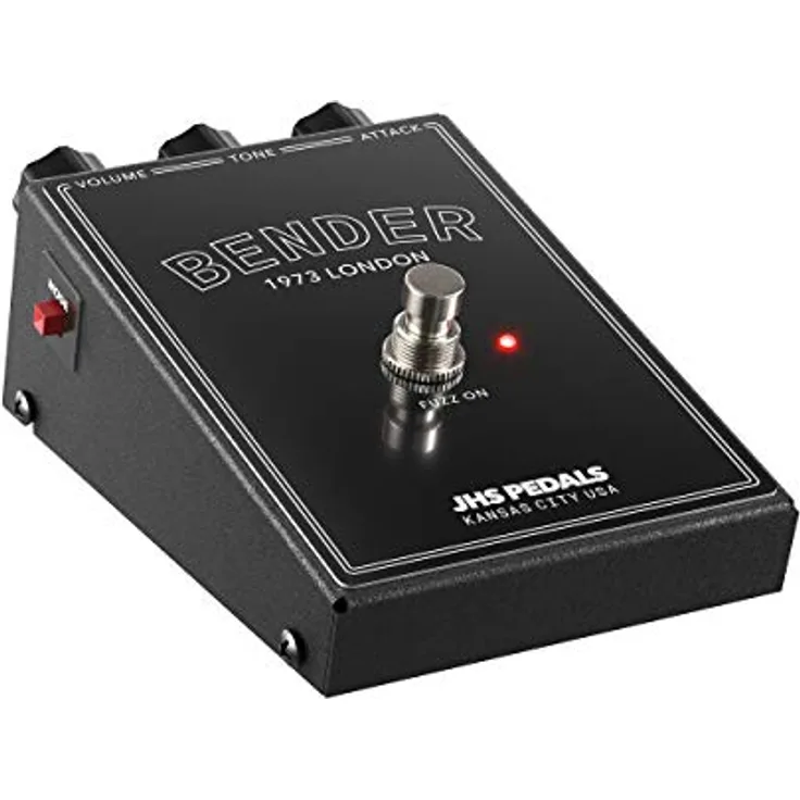 JHS Pedals Bender - Fuzz, Effektpedal der 'Legends Of Fuzz' Serie mit flexiblem Klangregelung und schaltbarem Gain-Modus, True Bypass