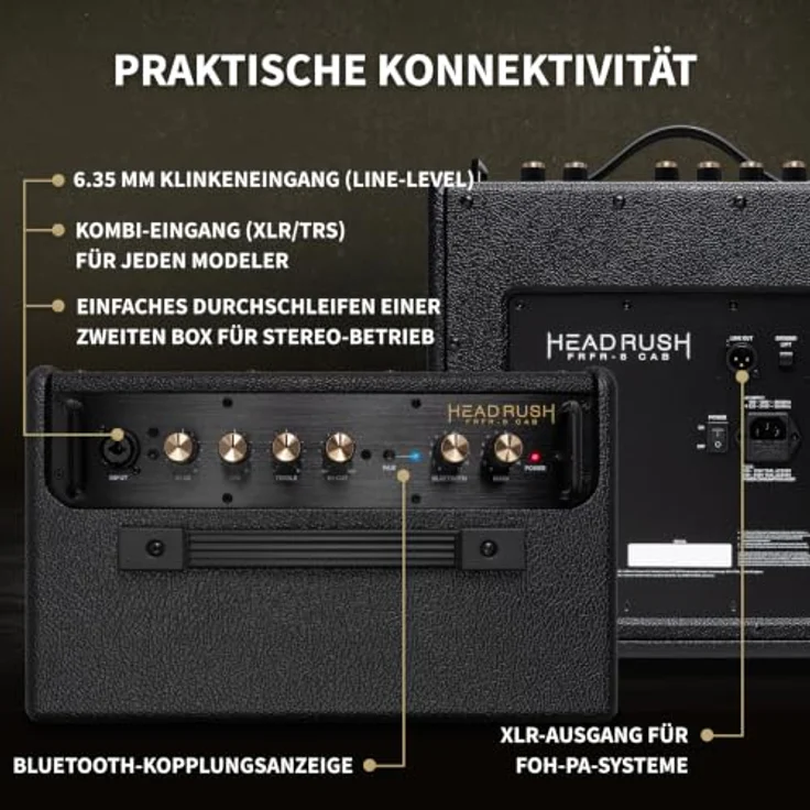 Headrush FRFR-8 Cab, Aktiver 480 W FRFR Lautsprecher mit 8" Custom-Woofer und Bluetooth 5.3 – Bild 6