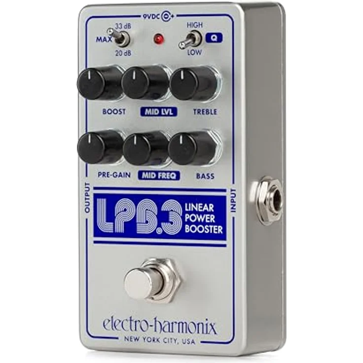 Electro Harmonix LPB-3 Boost & EQ, Gitarren-Effektpedal mit +33dB Clean Boost und 3-Band-EQ – Bild 2