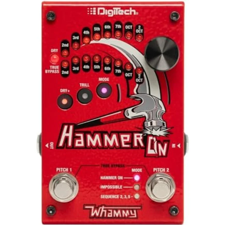 Digitech Whammy Hammer-On, Polyphones digitales Pitch Shifter Pedal mit 16 Intervallen und 7 Funktionen, inkl. 9 Volt DC Netzteil – Bild 1