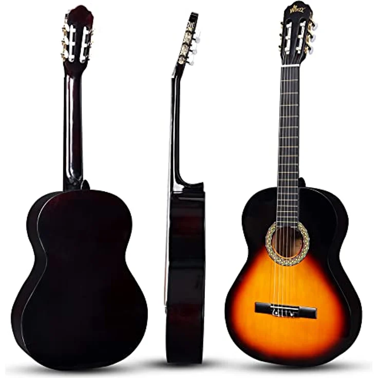 Winzz Konzertgitarre 4/4 Set, 39 Zoll Klassische Gitarre mit Nylonsaiten, Zubehör und Sunburst Finish für Anfänger und Jugendliche ab 11 Jahren – Bild 2