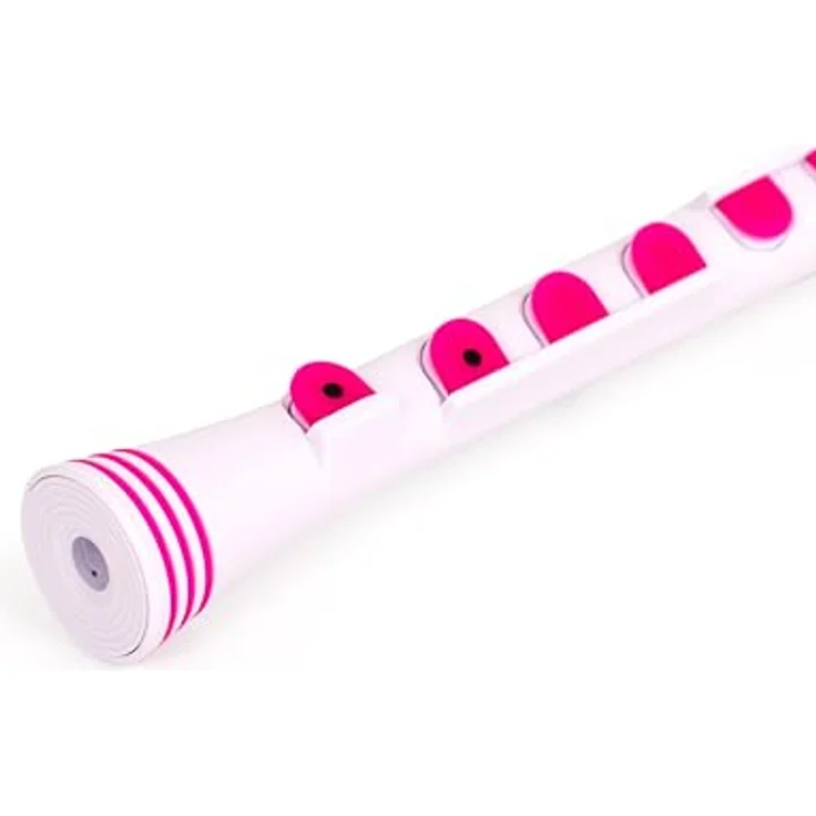 Nuvo Recorder+ Baroque, Sopranblockflöte in Weiß-Pink, C-Stimmung mit Silikonklappen und abnehmbaren Farbringen – Bild 5