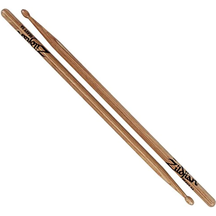 Zildjian 5B Hickory Drumsticks mit Nylonspitze, schwarz, verbesserte Balance und warmen Klang, 16" Länge, .560" Durchmesser – Bild 1