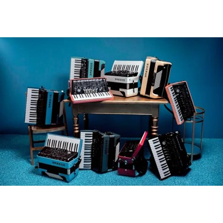 Hohner Bravo III 72 myColor Sky, Piano-Akkordeon mit 72 Bässen, 34 Tasten, Steel Lightblue – Bild 2