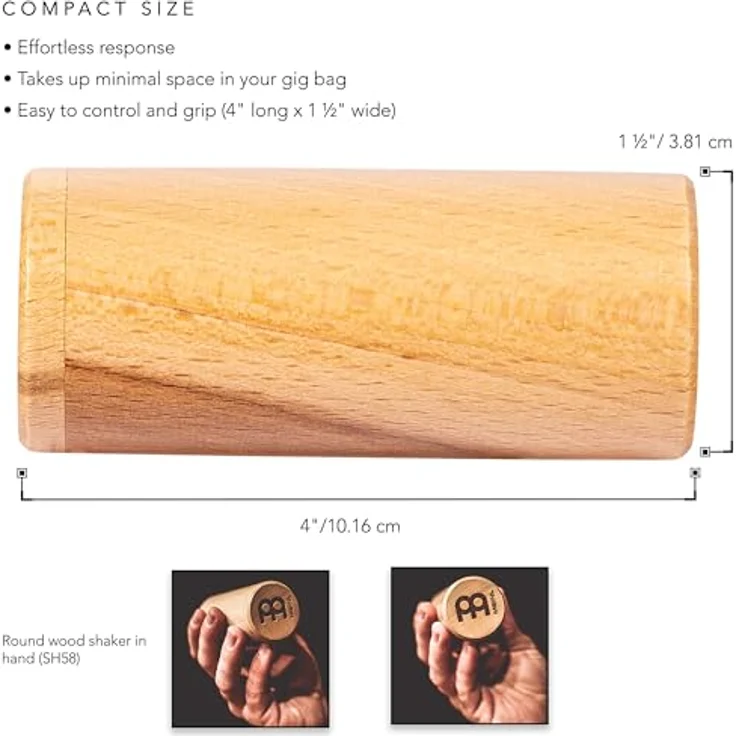 Meinl Wood Shaker Buche, mittellauter Percussion Shaker, 9,9 cm lang, 4,5 cm Durchmesser – Bild 3