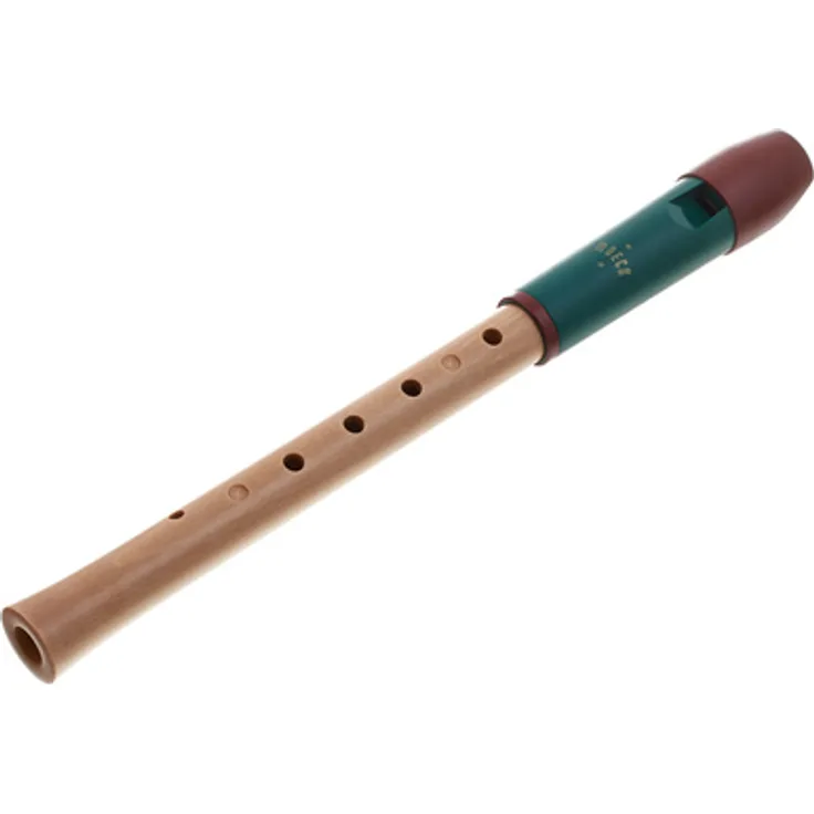 Moeck 1027 Flauto Penta, pentatonische Blockflöte aus Ahorn, Kopf aus Spezialkunststoff, a1 = 442 Hz, grün/rot