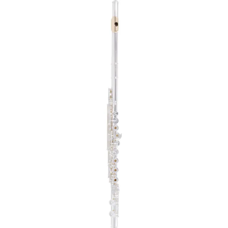Pearl Flutes Elegante 795 RE - Vigore, Querflöte aus Sterling Silber mit 3K Gold Mundlochplatte, Spitzdeckelmechanik und handgefertigtem Holzetui