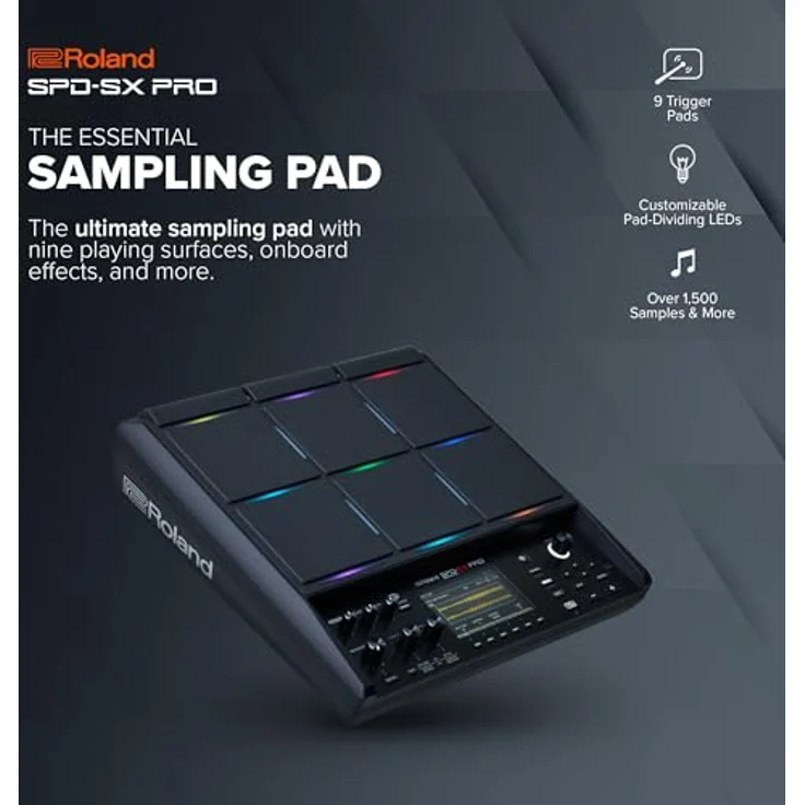 Roland SPD-SX PRO Sampling Pad, 9 Schlagflächen, 32 GB Speicher, 1550 Sounds, 4,3" Farbdisplay – Bild 2