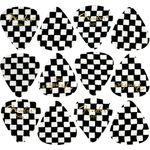 Fender 351 Checker Picks Thin Set, Plektrum Set mit 12 Stück, dünne Stärke, Schachbrettmuster