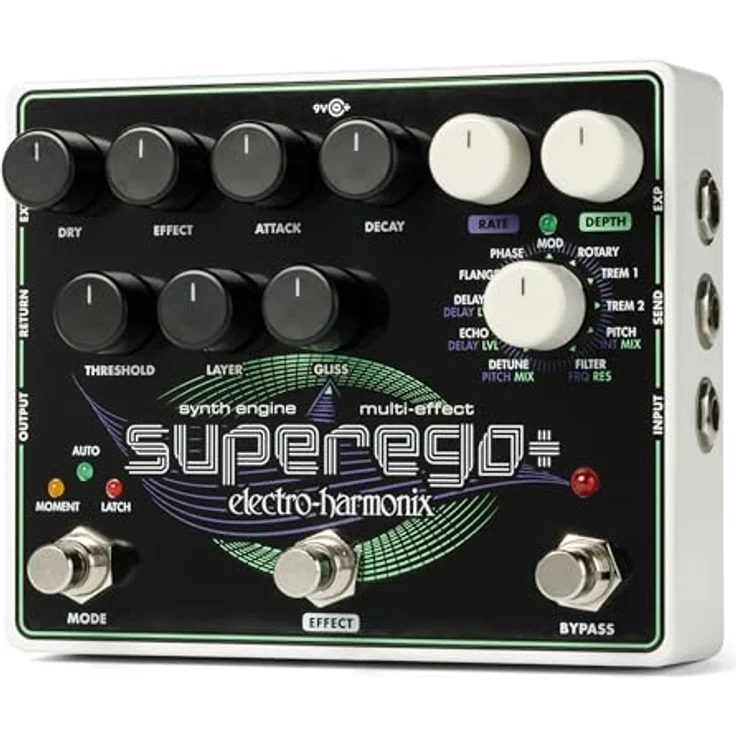 Electro Harmonix Superego Plus, Effektpedal mit 11 Effekttypen, unendlichem Sustain und EXP-Eingang – Bild 5