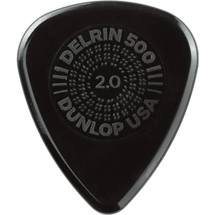 Jim Dunlop Plektrum Delrin 500 Prime Grip, 2,00mm, 12 Stück, Fat Sound und Slick Version, Low-Profile-Griff – Bild 3