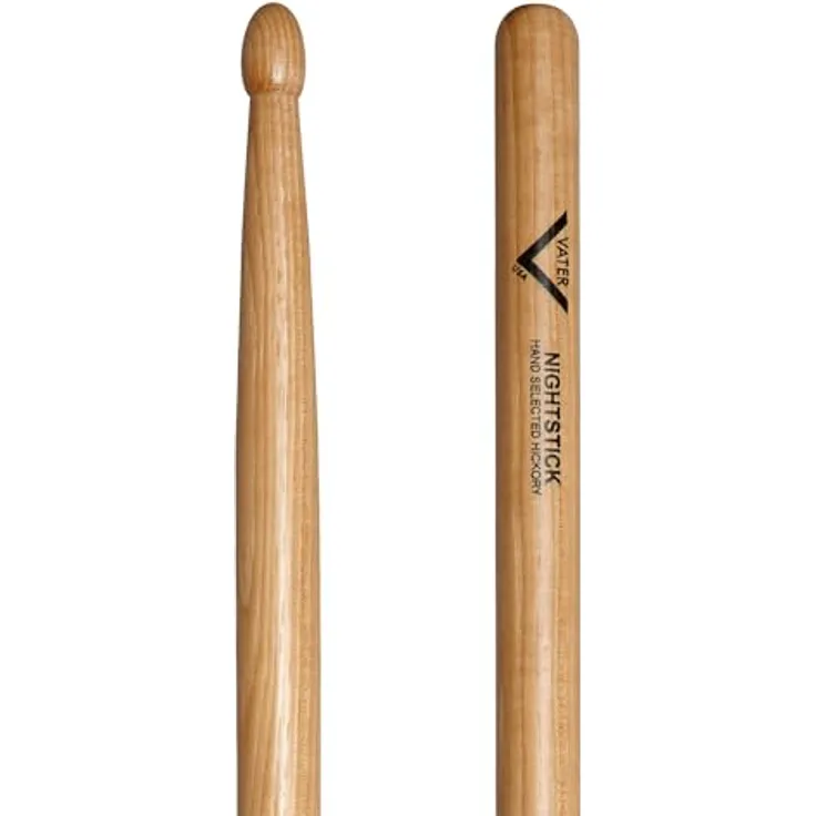 Vater Night Hickory Wood, Drumsticks 2S aus Hickory mit Holz Kopf, längere und kräftige Ausführung