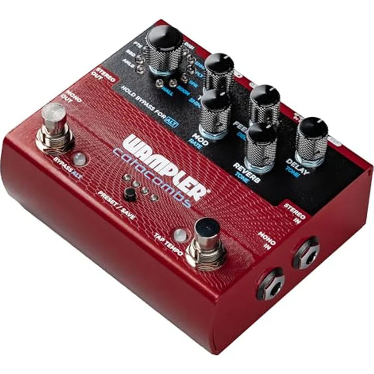 Wampler Catacombs Reverb & Delay, Effektpedal für E-Gitarre mit 11 Sounds, 8 Presets, volle MIDI-Steuerung, True Stereo/Mono – Bild 4