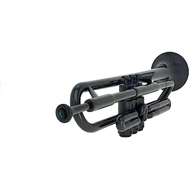PINSTRUMENTS pTrumpet B Trompete schwarz, Bb-Trompete aus ABS-Kunststoff mit 2 Mundstücken und patentiertem Polymer Mundrohr – Bild 4