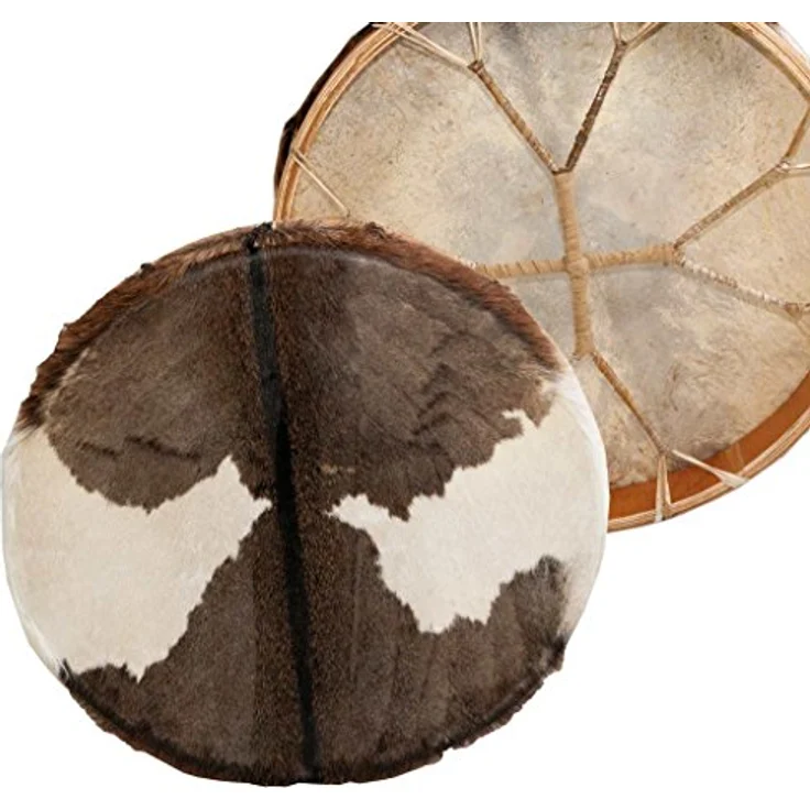 Terre Shaman Drum Goat Skin 50cm, runde Schamanentrommel aus Ziegenhaut mit Mahagoni-Rahmen, inkl. Schlägel – Bild 4