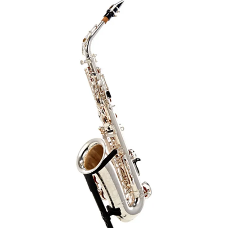 Yamaha YAS-480S Alto Saxophon, versilbertes Altsaxophon mit verbesserter Oktavmechanik und Leichtkoffer