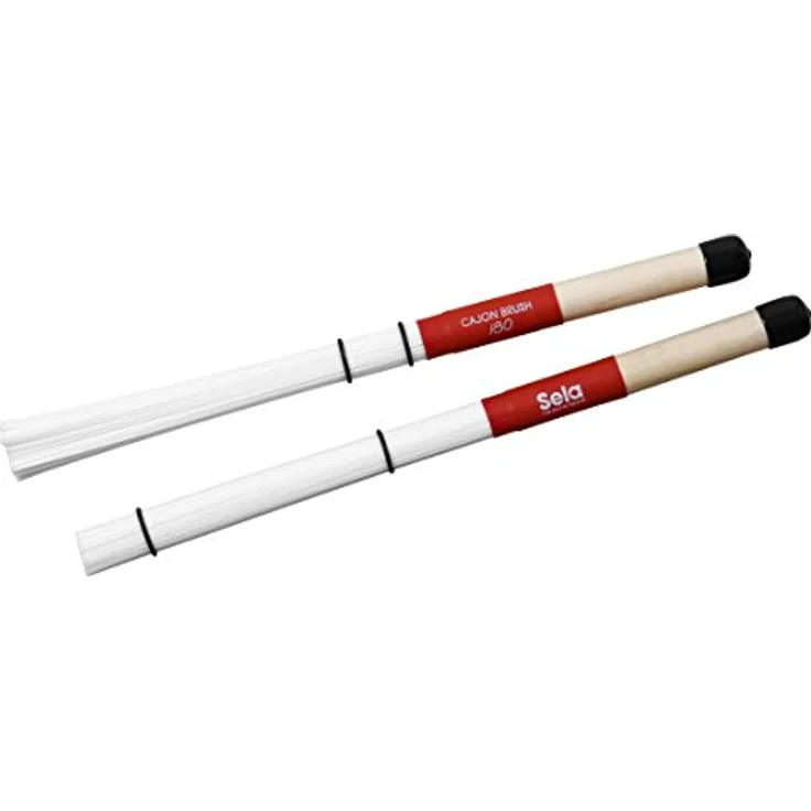 Sela SE 035 Cajon Brush 180, Nylonfaser mit Ahornholzgriff, einstellbarer Härtegrad, 35 cm Länge