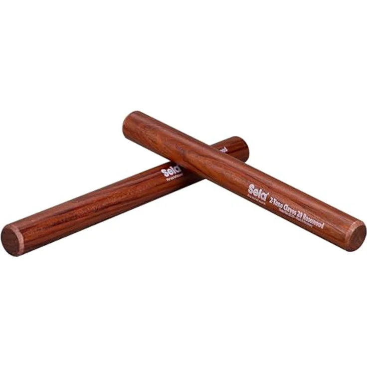 Sela 2-tone claves 20 Rosewood, Percussioninstrument mit brillantem Klang, matt lackiert, 200 mm und 190 mm Länge, made in Germany – Bild 2