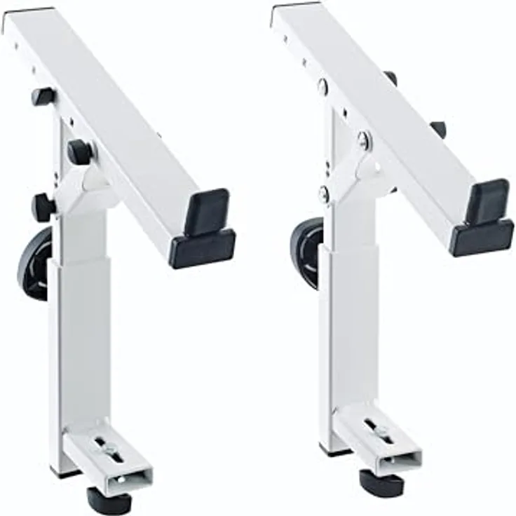 K&M 18822 Aufsatz für Keyboardständer Omega, Reinweiß, Stahl - Erweiterung für drittes Keyboard, variabel in Höhe und Tiefe