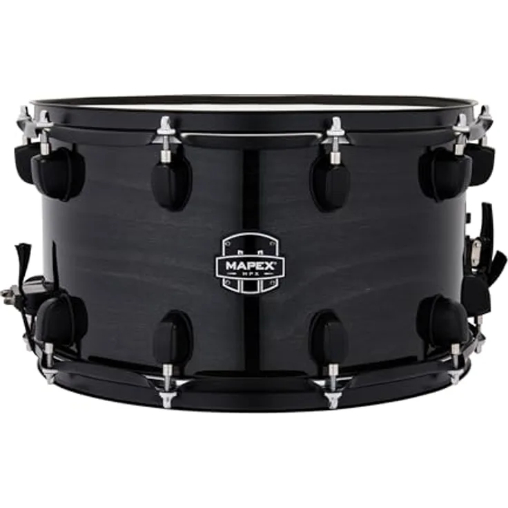 Mapex 14"x8" MPX Hybrid Snare Drum, 7,2mm Kessel aus Ahorn/Pappel, Transparent Midnight Black Finish, Chrom Hardware