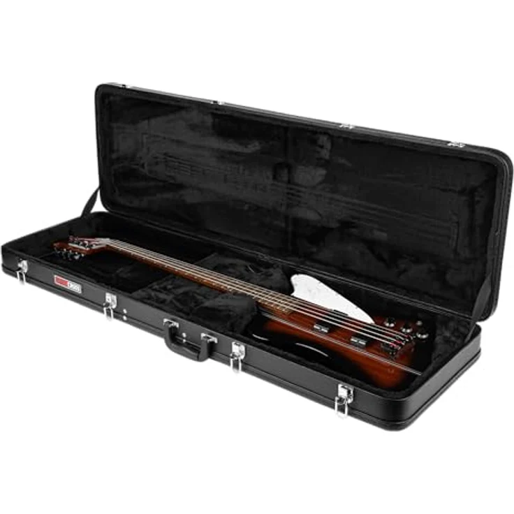 Gator GWE-TBird-Bass, Gitarrenkoffer für Thunderbird E-Bass, Abschließbar, schwarzer Tolex, schwarzes Plüsch-Innenfutter, ergonomischer Tragegriff – Bild 13