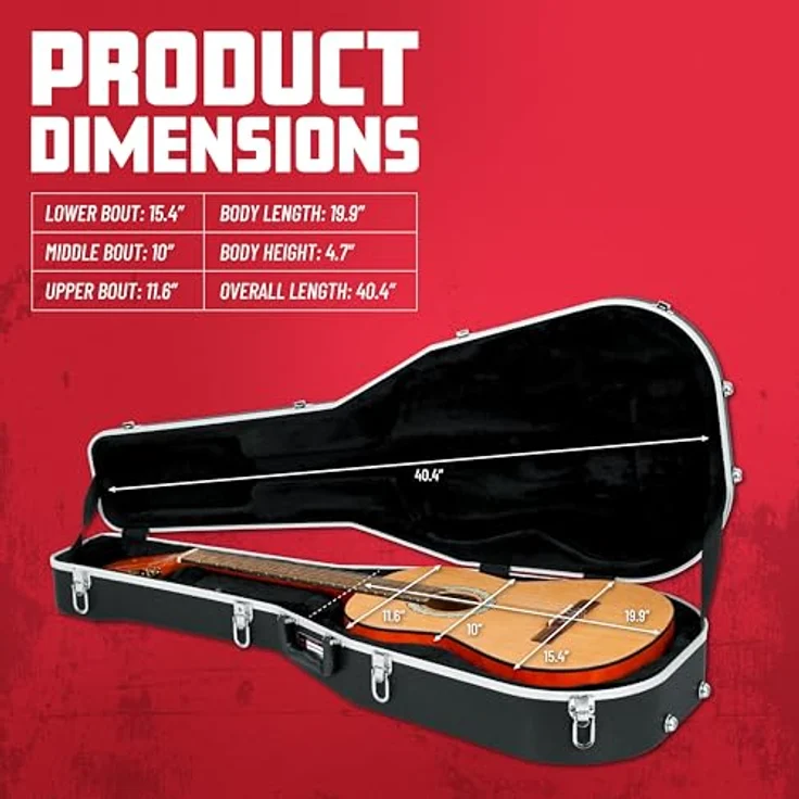 Gator GC-Classic Guitar ABS Case, Gitarrenkoffer für klassische Gitarren mit Alu-Schließprofil, EPS-Schaumpolster und Zubehörfach, schwarz – Bild 6