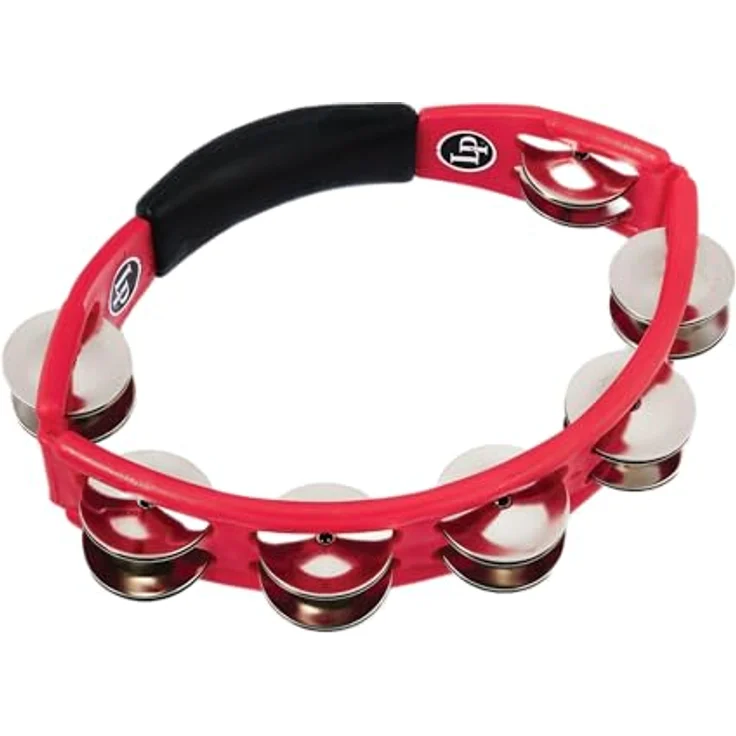 LP 151 Cyclops Tambourine, Hand-Modell mit 14 Paar vernickelten Schellen, rot – Bild 2