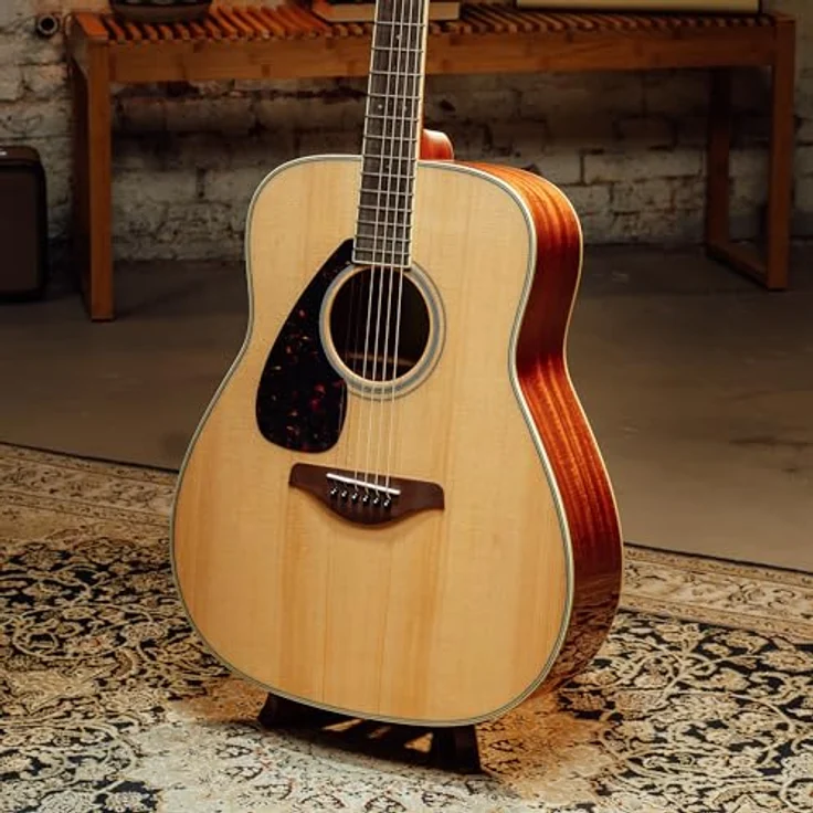 Yamaha FG820L NTII, Linkshänder Akustikgitarre mit massiver Fichtendecke, Mahagoni Boden & Zargen, Naturfinish – Bild 7