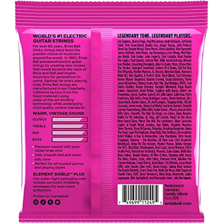 Ernie Ball Regular Slinky E-Gitarrensaiten, Nickelwicklung, 3er-Pack, Stärke 10–46, warmer Vintage-Klang – Bild 4