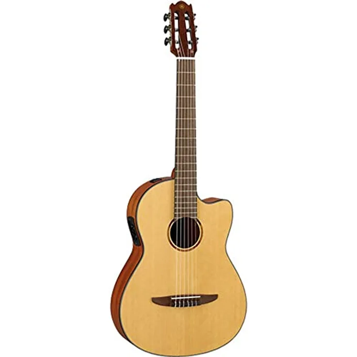Yamaha NCX1 NAT, Akustisch-Elektrische Konzertgitarre mit massiver Sitka Fichtendecke, Cutaway, Natural Finish