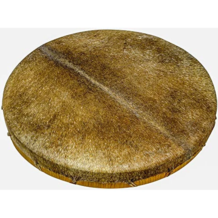 Terre Shaman Drum Goat Skin 60cm, runde Schamanentrommel aus Ziegenhaut, indonesischer Mahagoni-Rahmen, dunkler Klang, inklusive Schlägel – Bild 2