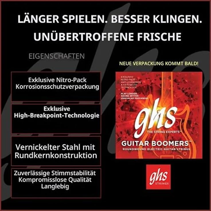 GHS Guitar Boomers GBL, E-Gitarrensaiten Set Light, .010-.046, vernickelter Stahl, langlebig, hergestellt in den USA – Bild 2