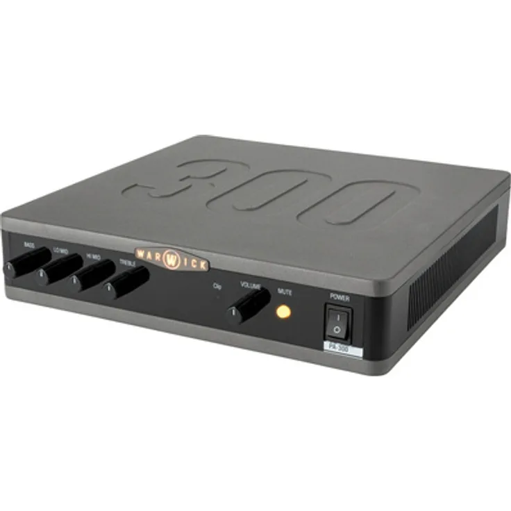 Warwick Stage Series PA 300, Endstufen-Topteil für Bass, Class D, 300 W an 4 Ohm, 4-Band EQ, inklusive MUTE-Schalter und LED Clip-Anzeige