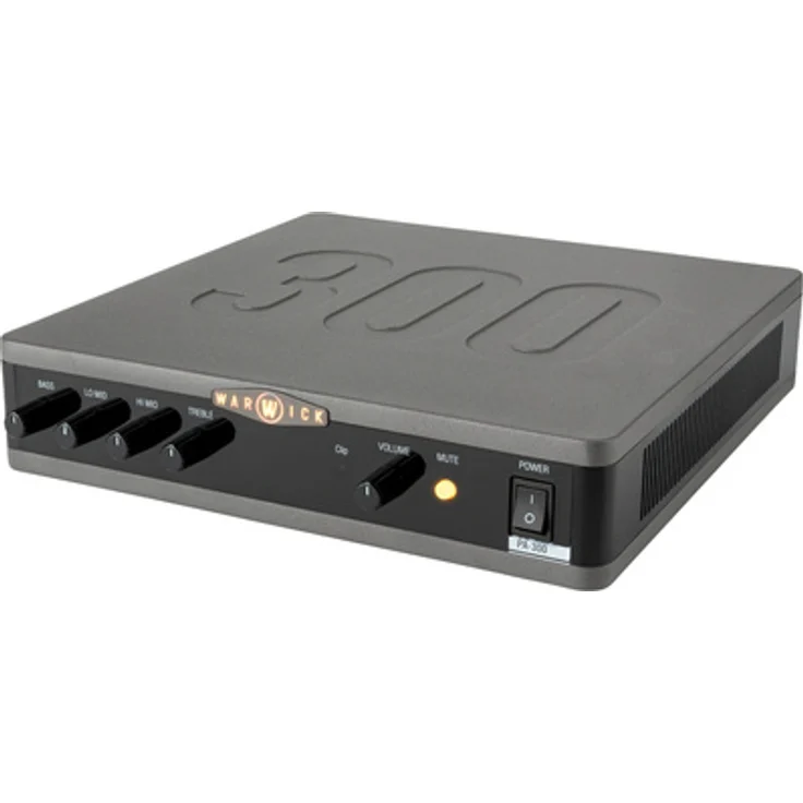 Warwick Stage Series PA 300, Endstufen-Topteil für Bass, Class D, 300 W an 4 Ohm, 4-Band EQ, inklusive MUTE-Schalter und LED Clip-Anzeige