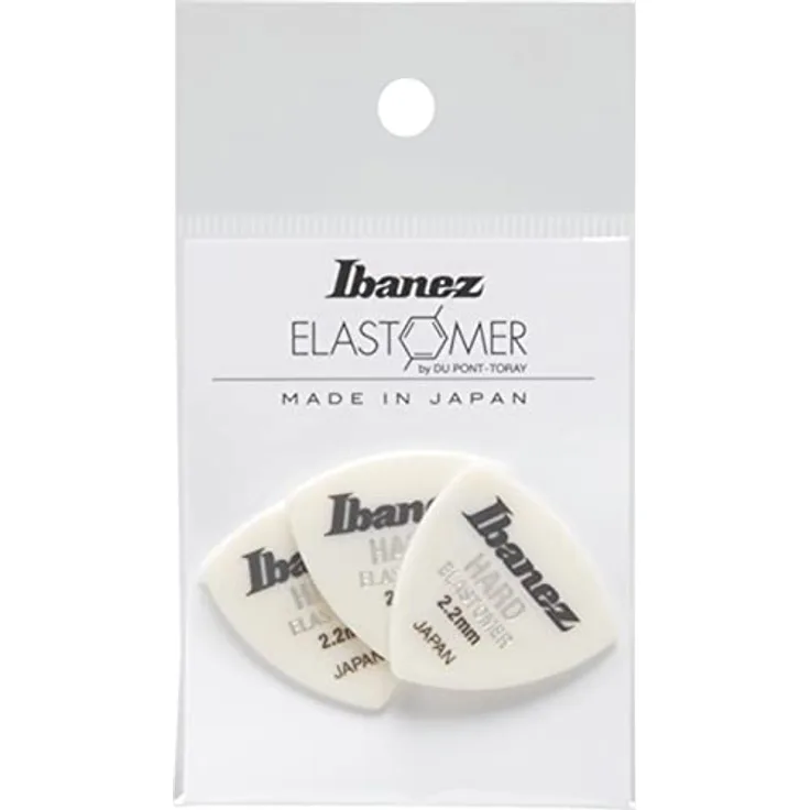 Ibanez BEL4HD22, Elastomer Picks Hard White, Plektren Set aus ausgewählten Materialien für höchste Zufriedenheit