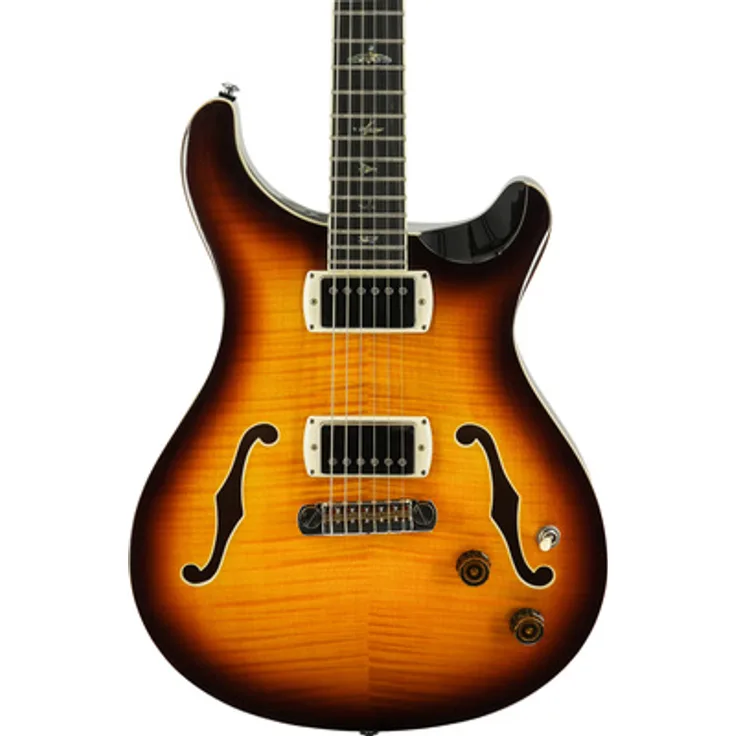 PRS SE Hollowbody II LTD MT, E-Gitarre mit geflammter Ahorn Decke, McCarty Tobacco Sunburst, inklusive Gig Bag, limitierte Auflage