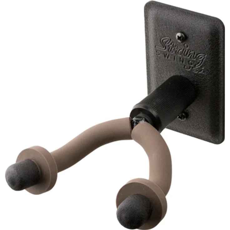 String Swing CC11W CL Gitarrenwandhalter, Metallbefestigungsplatte in Schwarz, geeignet für Halsbreiten bis 57 mm