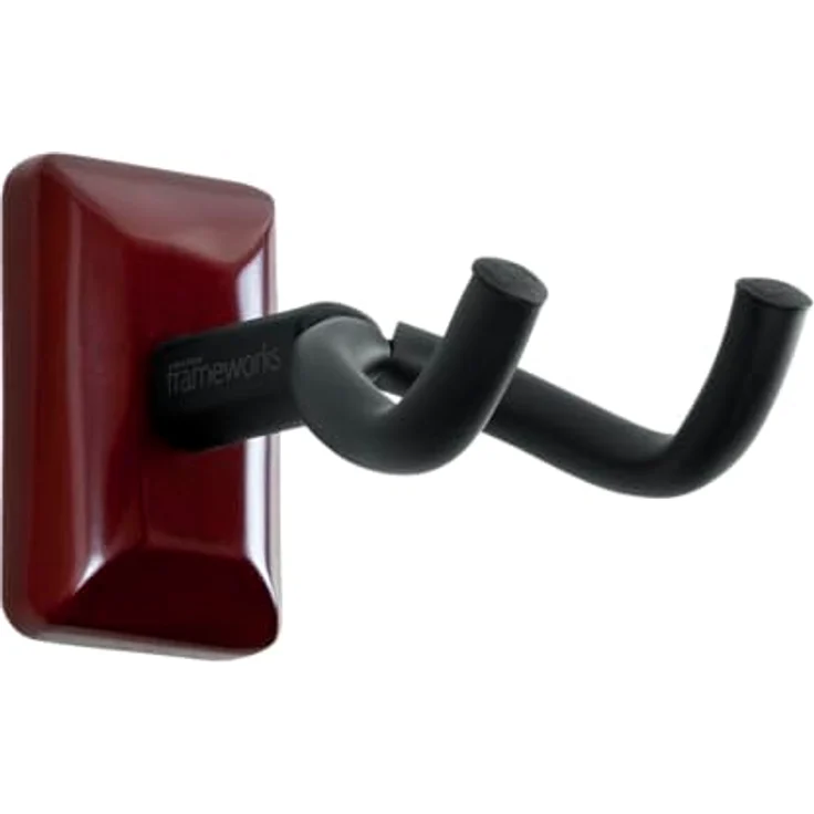 Gator Frameworks GFW-GTR-Hanger Cherry, Wandmontierte Instrumentenhalterung für E-Gitarren, Akustikgitarren und Bässe, mit schwarzem Schaumstoffkissen und gummiertem Drehgelenk – Bild 1