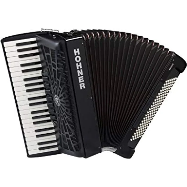 Hohner Bravo III 120 Silent Key, Piano-Akkordeon mit 120 Bässen, 41 Diskanttasten und weichem Anschlag, schwarz