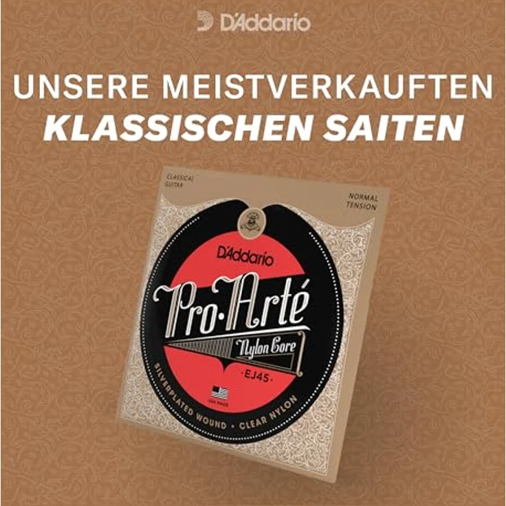 D'Addario EJ45FF Pro Arte Carbon Gitarrensaiten für Konzertgitarre, Nylon-Saiten für Akustikgitarre, ausgewogene Klangqualität – Bild 2